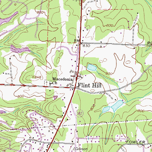 Topographic Map of North Newton Volunteer Fire Department Station 8, GA