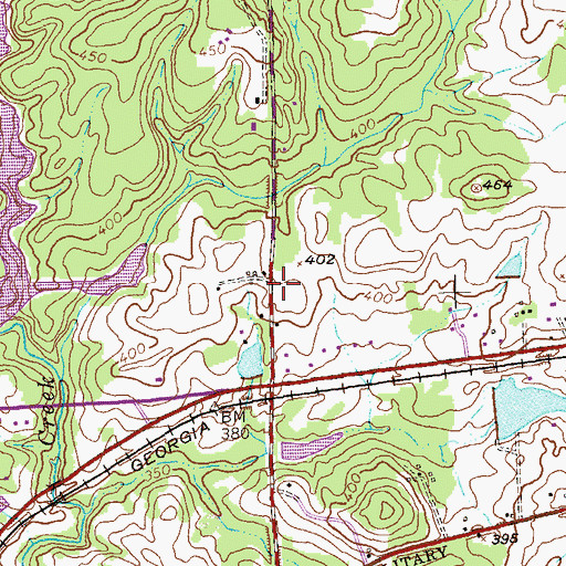 Topographic Map of Columbus Fire and Emergency Medical Services Station 5, GA