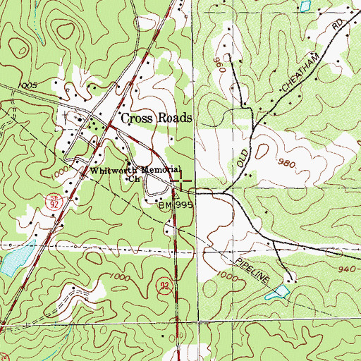 Topographic Map of Paulding County Fire and Rescue Bureau Station 8, GA