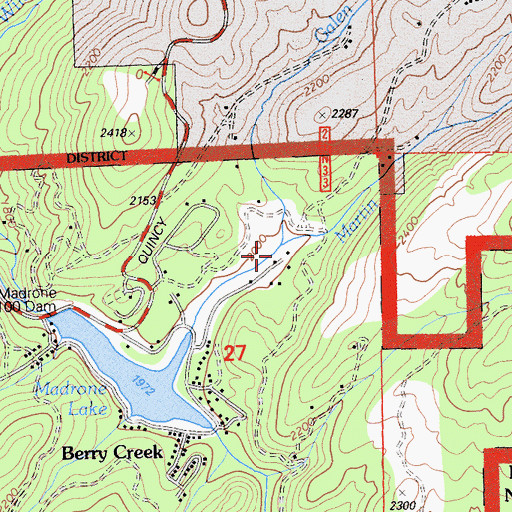 Topographic Map of Galen Creek, CA