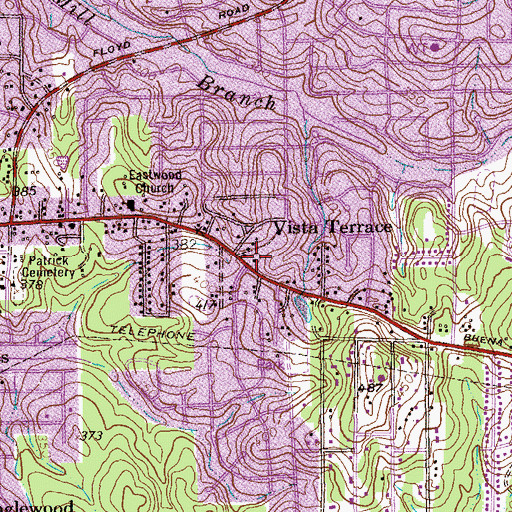 Topographic Map of Columbus Department of Fire and Emergency Services Station 7, GA
