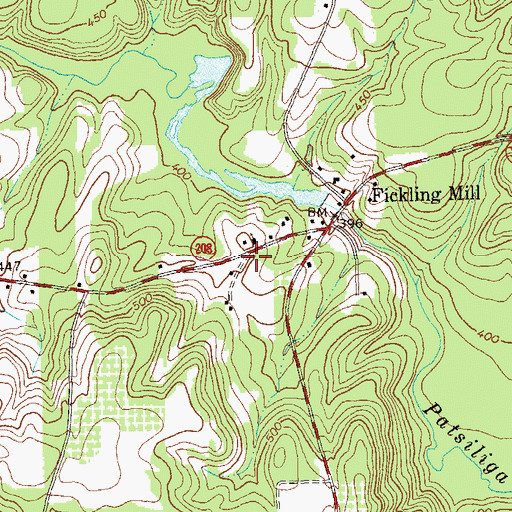 Topographic Map of Taylor County Fire and Rescue Department Panhandle Station, GA