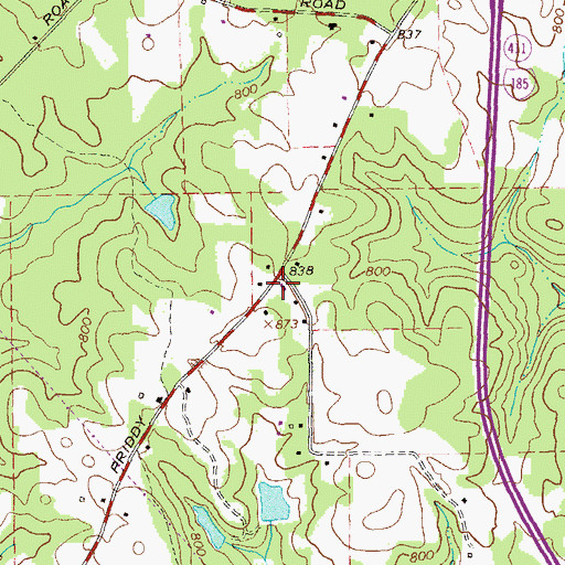 Topographic Map of Troup County Fire Department Station 5, GA