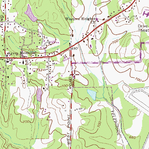 Topographic Map of Troup County Fire Department Station 4, GA