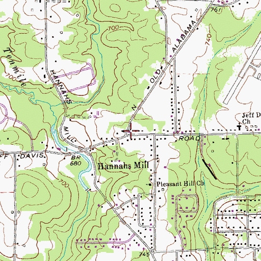 Topographic Map of Northside Volunteer Fire and Rescue, GA