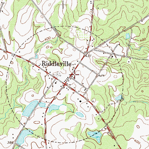 Topographic Map of Riddleville Volunteer Fire Department, GA