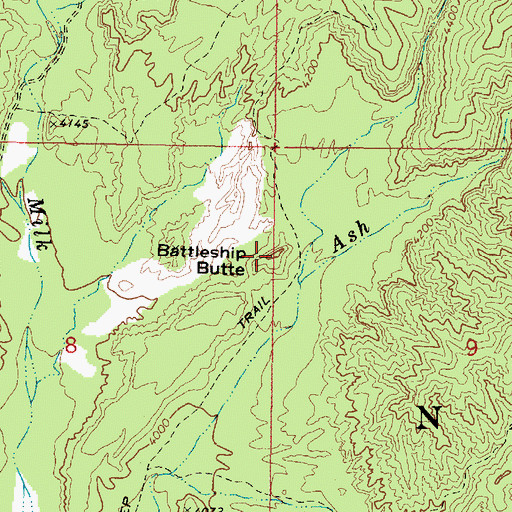 Topographic Map of Battleship Butte, AZ
