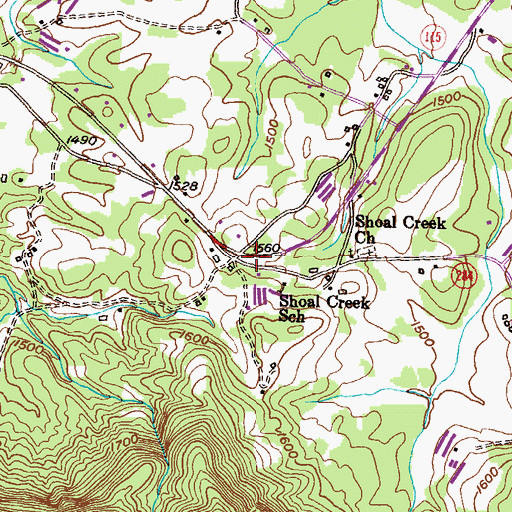 Topographic Map of White County Fire Department Station 5, GA