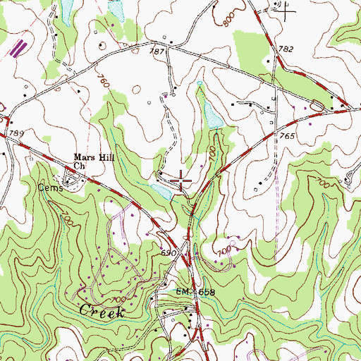 Topographic Map of Barber Creek Fire Department Station 8, GA