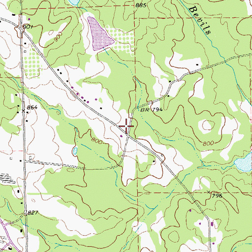 Topographic Map of Pike County Volunteer Fire Department Station 8, GA