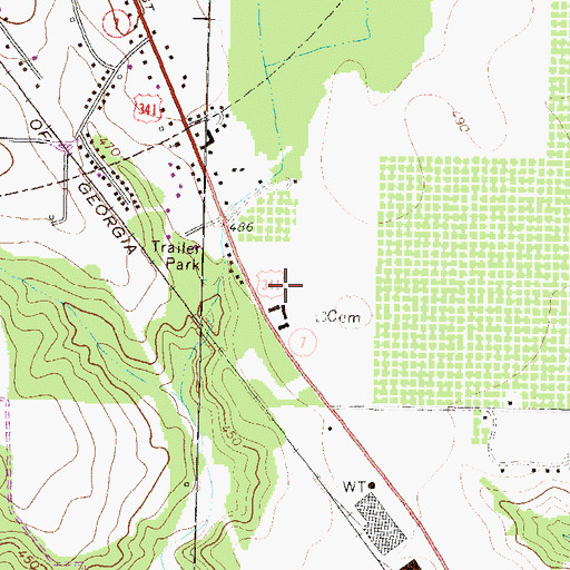 Topographic Map of Peach County Fire Department Station 2, GA
