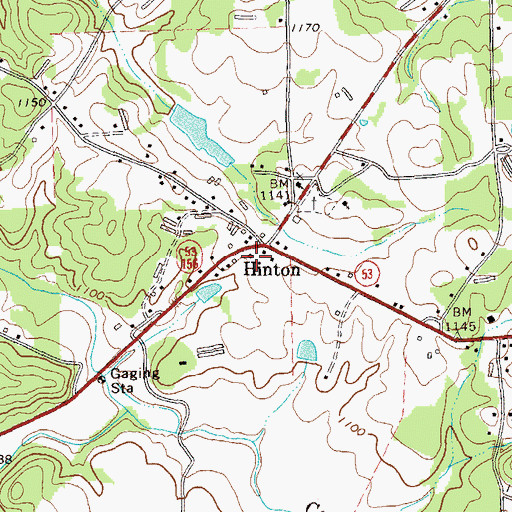 Topographic Map of Pickens County Fire and Rescue Department Station 6, GA