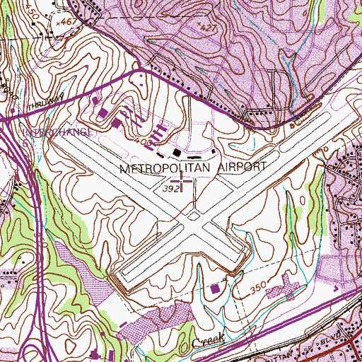 Topographic Map of Columbus Airport Department of Public Safety, GA