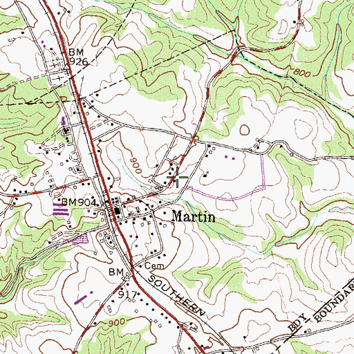 Topographic Map of Stephens County Fire Department Station 5, GA