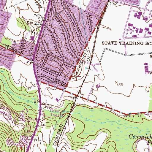 Topographic Map of Augusta Fire Department Station 16, GA
