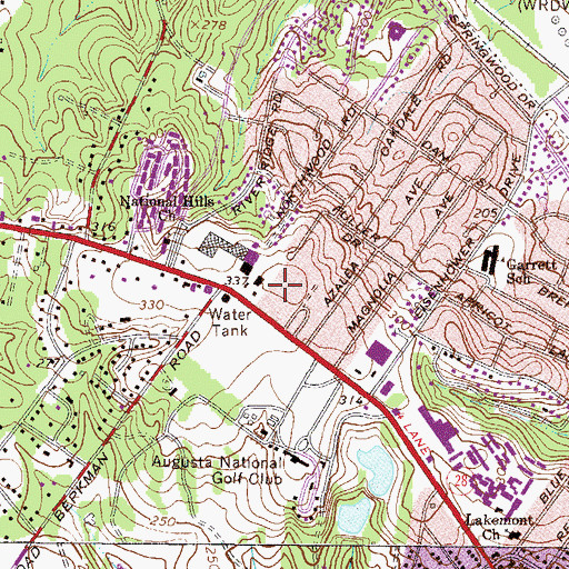 Topographic Map of Augusta Fire Department Station 10, GA
