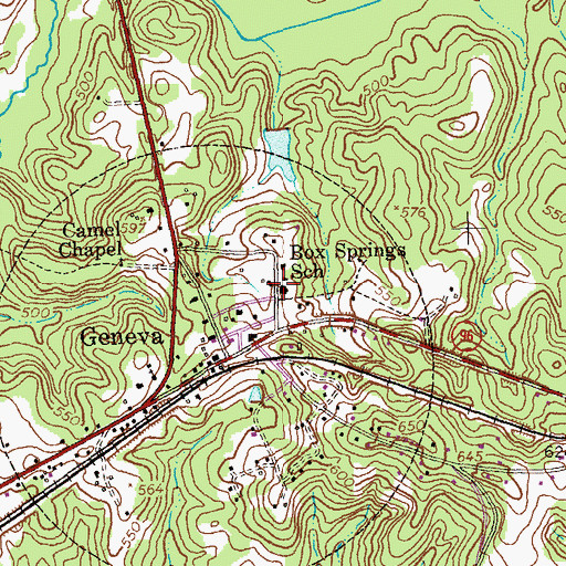 Topographic Map of Talbot County Fire Department Geneva Station, GA
