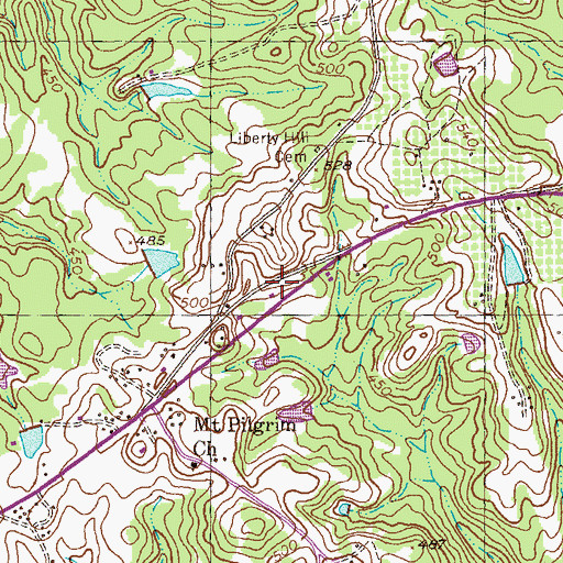 Topographic Map of Talbot County Fire Department Box Springs Station, GA