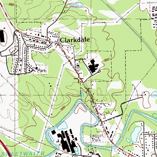 Topographic Map of Austell City Fire and Emergency Management Services Station 2, GA