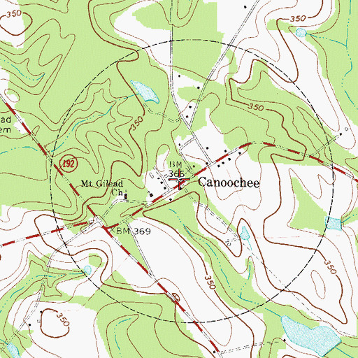 Topographic Map of Emanuel County Volunteer Fire Department Station 5, GA
