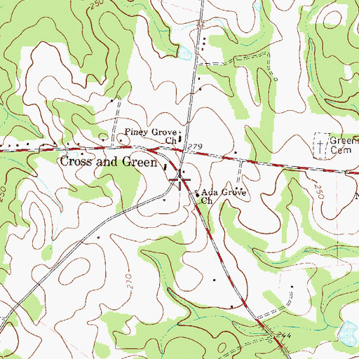 Topographic Map of Emanuel County Volunteer Fire Department Station 2, GA