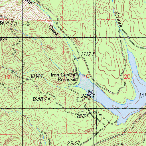Topographic Map of Gap Creek, CA