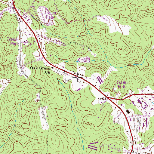 Topographic Map of Hall County Fire Station 1, GA