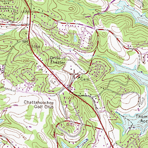 Topographic Map of Gainesville Fire Department Station 3, GA
