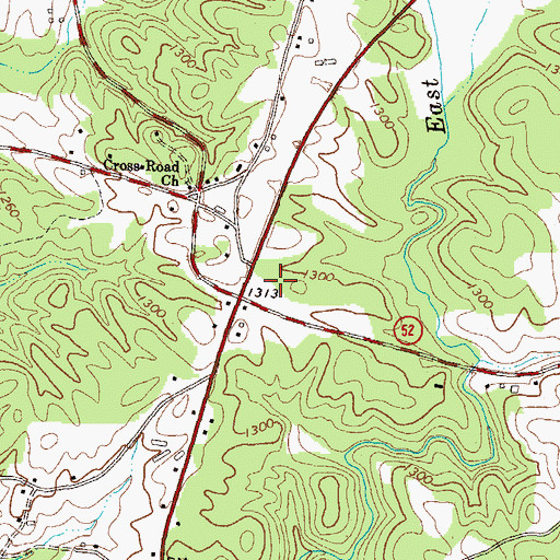 Topographic Map of Hall County Fire Services Station 2, GA