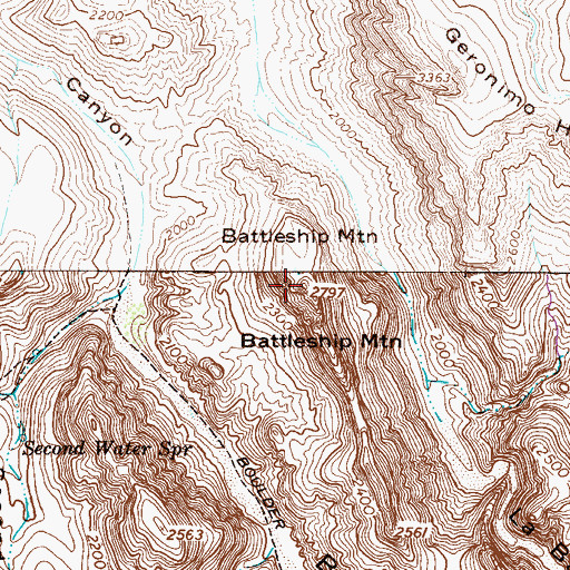 Topographic Map of Battleship Mountain, AZ