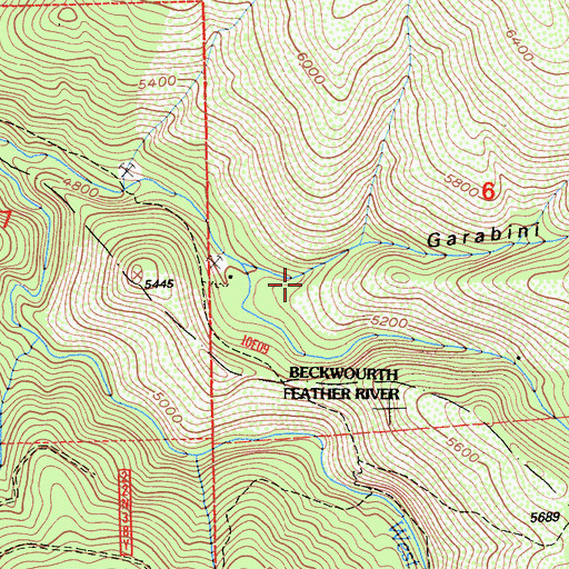 Topographic Map of Garabini Ravine, CA