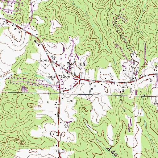 Topographic Map of Hall County Fire Station 3, GA