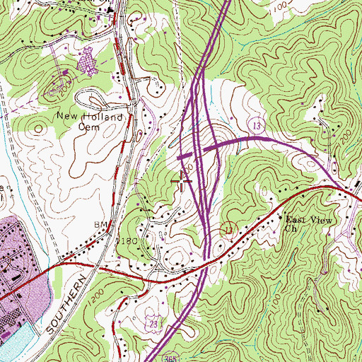 Topographic Map of Hall County Fire Station 7, GA