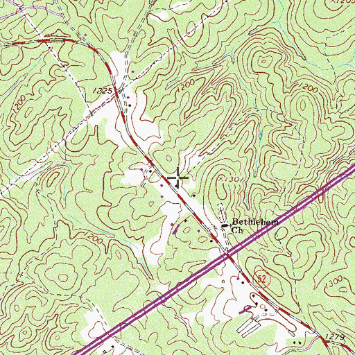 Topographic Map of Hall County Fire Services Station 6, GA