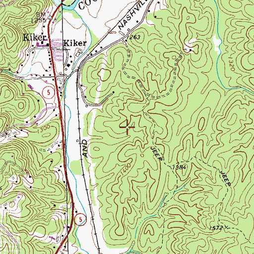 Topographic Map of Gilmer County Fire Department Station 1, GA