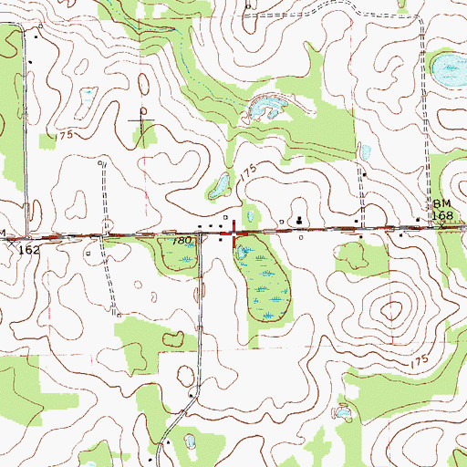 Topographic Map of Grady County Volunteer Fire Department County Line Station, GA