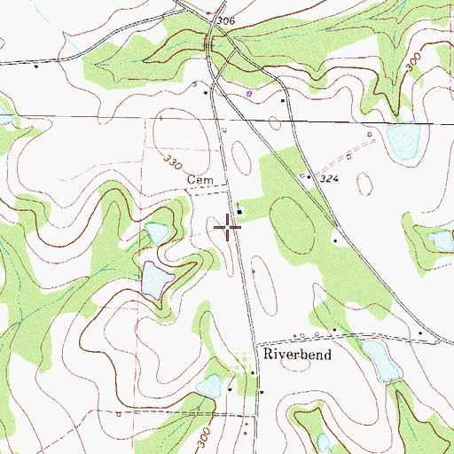 Topographic Map of Riverbend Volunteer Fire Department, GA