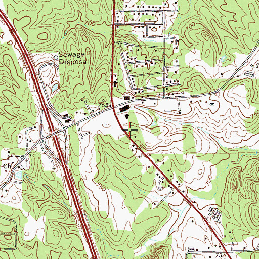 Topographic Map of Whitfield County Fire Department Station 5, GA