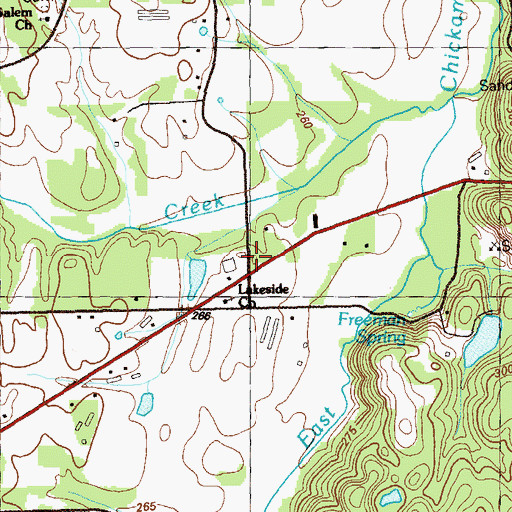 Topographic Map of Whitfield County Fire Department Station 6, GA