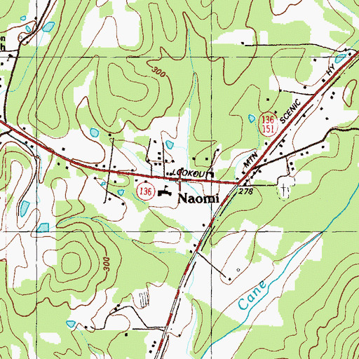 Topographic Map of Walker County Emergency Services Fire Station 13, GA