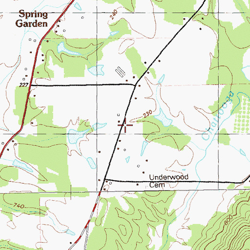 Topographic Map of Walker County Emergency Services Fire Station 16, GA