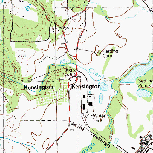 Topographic Map of Walker County Emergency Services Fire Station 9, GA