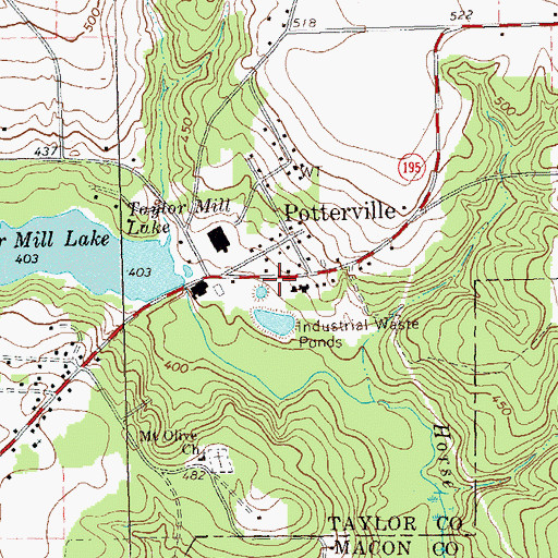 Topographic Map of Taylor County Fire and Rescue Department Potterville Station, GA