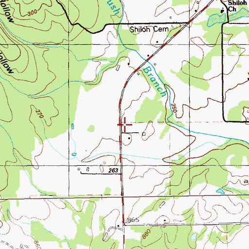 Topographic Map of Walker County Emergency Services Fire Station 17, GA