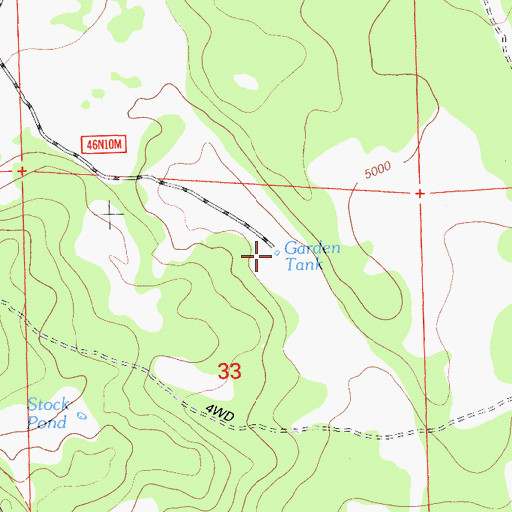 Topographic Map of Garden Tank, CA