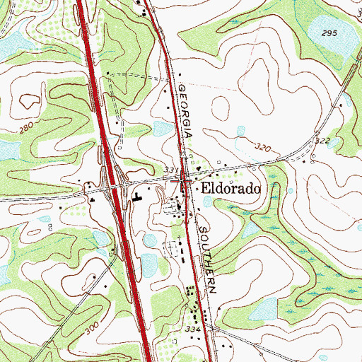 Topographic Map of Tift County Volunteer Fire Department Station 7, GA
