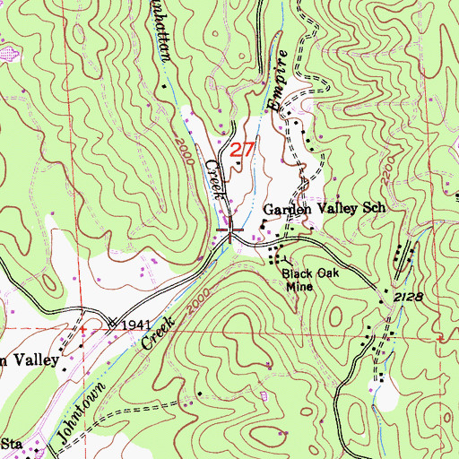 Topographic Map of Garden Valley School, CA