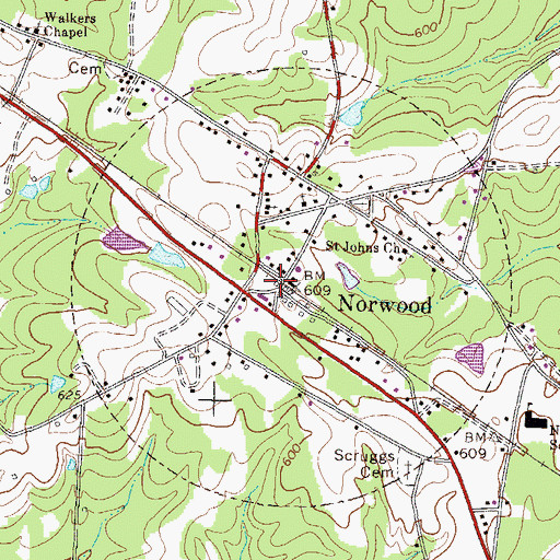 Topographic Map of Warren County Fire Department Norwood Station, GA