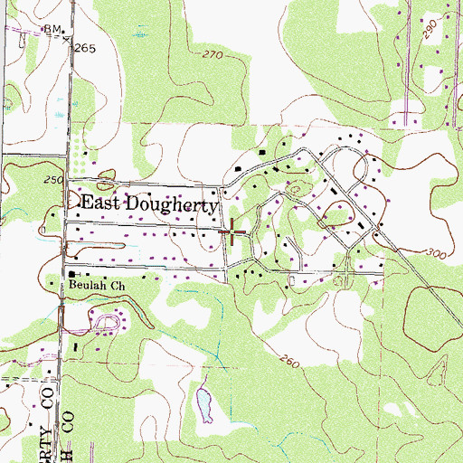 Topographic Map of County Line Volunteer Fire Department Station 1, GA