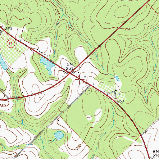 Topographic Map of Crossroads Fire Department, GA